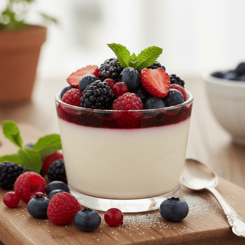 Panna cotta z gozdnimi sadeži