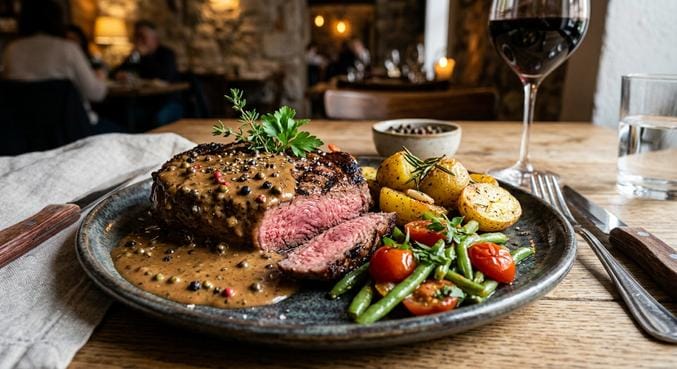 Goveji Steak s poprovo omako