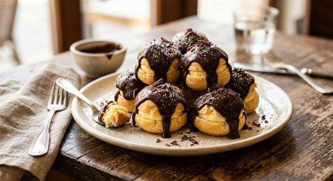 Profiteroli s čokolado